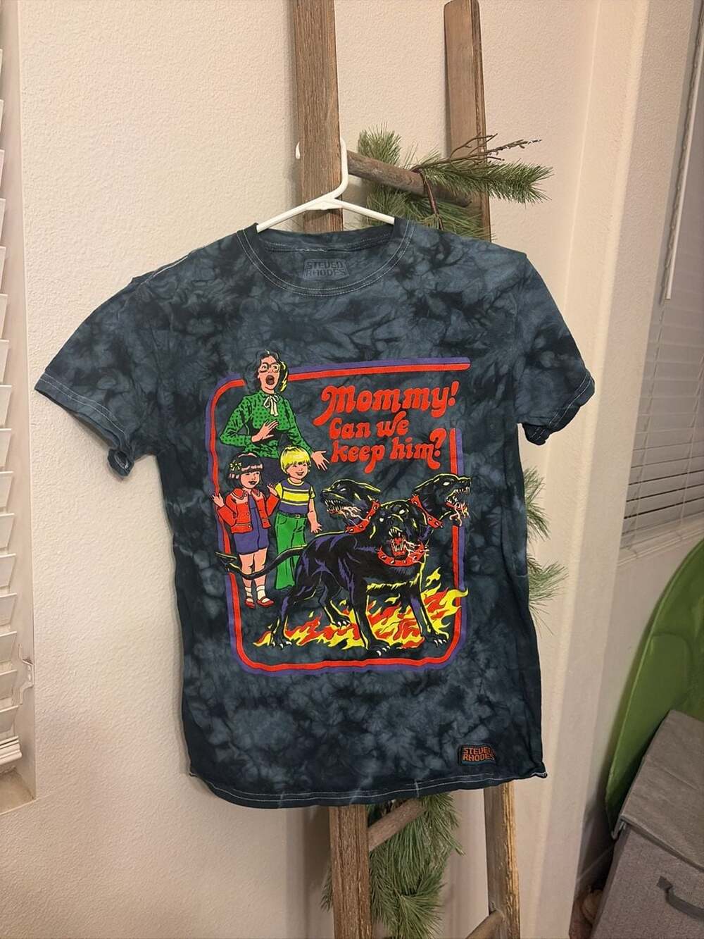 Steven Rhodes Mommy! Can We Keep Him? Cerberus Three-Headed Dog Tie-Dye T-Shirt